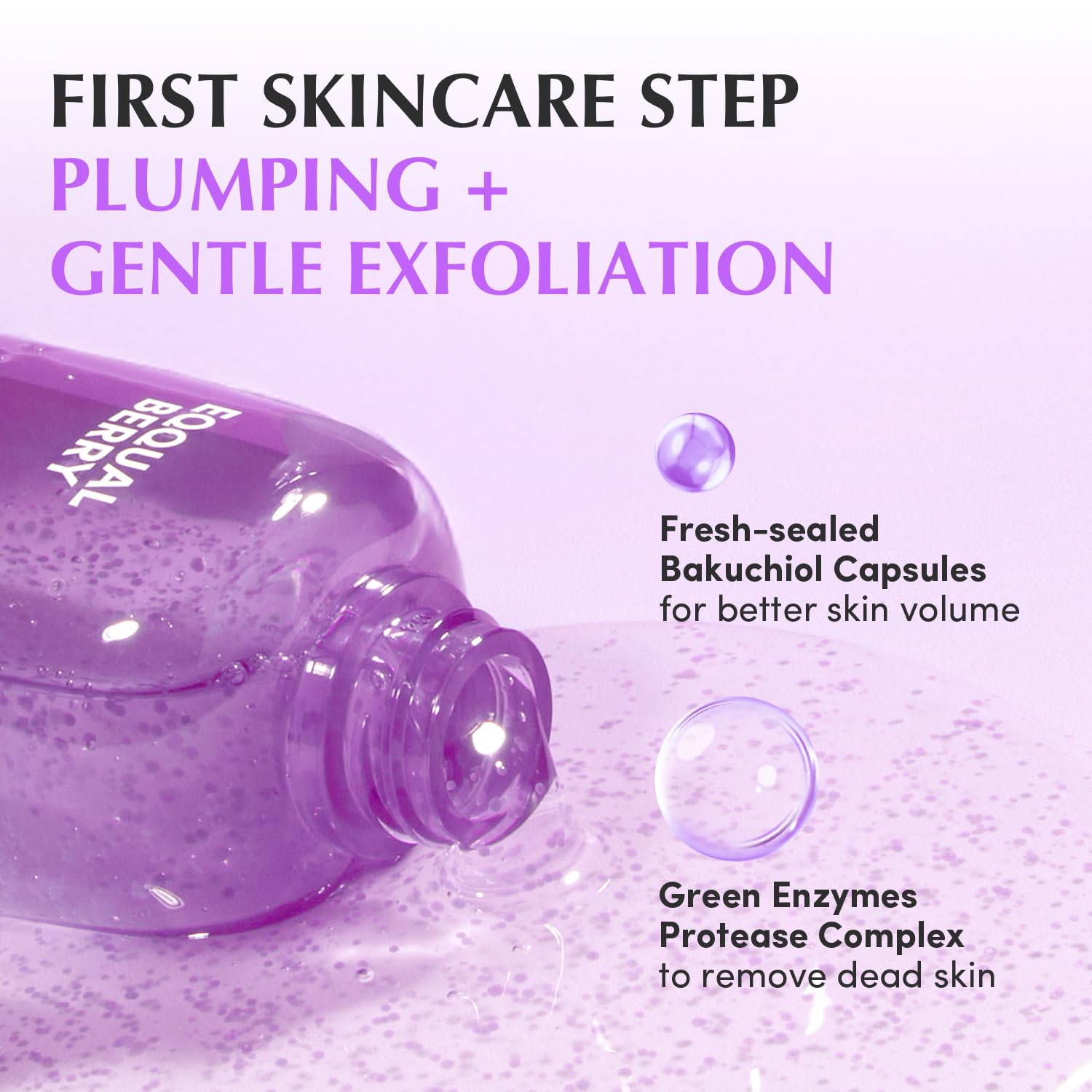 EQQUALBERRY Bakuchiol Plumping Capsule Toner - Natural Retinol Alternative Face Toner