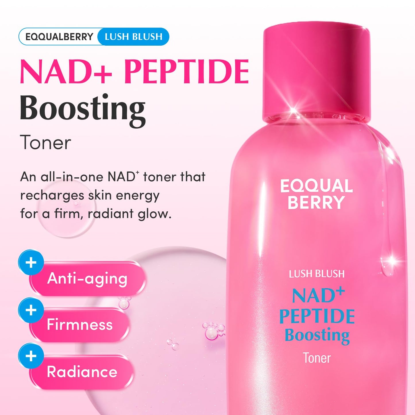 EQQUALBERRY Lush Blush NAD+ Peptide Boosting Toner 150ml