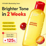 EQQUALBERRY Vitamin Illuminating Toner - Brightening Vitamin C & Niacinamide 3% | Gentle Daily Exfoliating | Skin-Prep Hydration for Glowy Skin