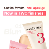 numbuzin No.3 Porcelain Base-skip Tone Up Beige 50ml 01 Blur without box sunscreen