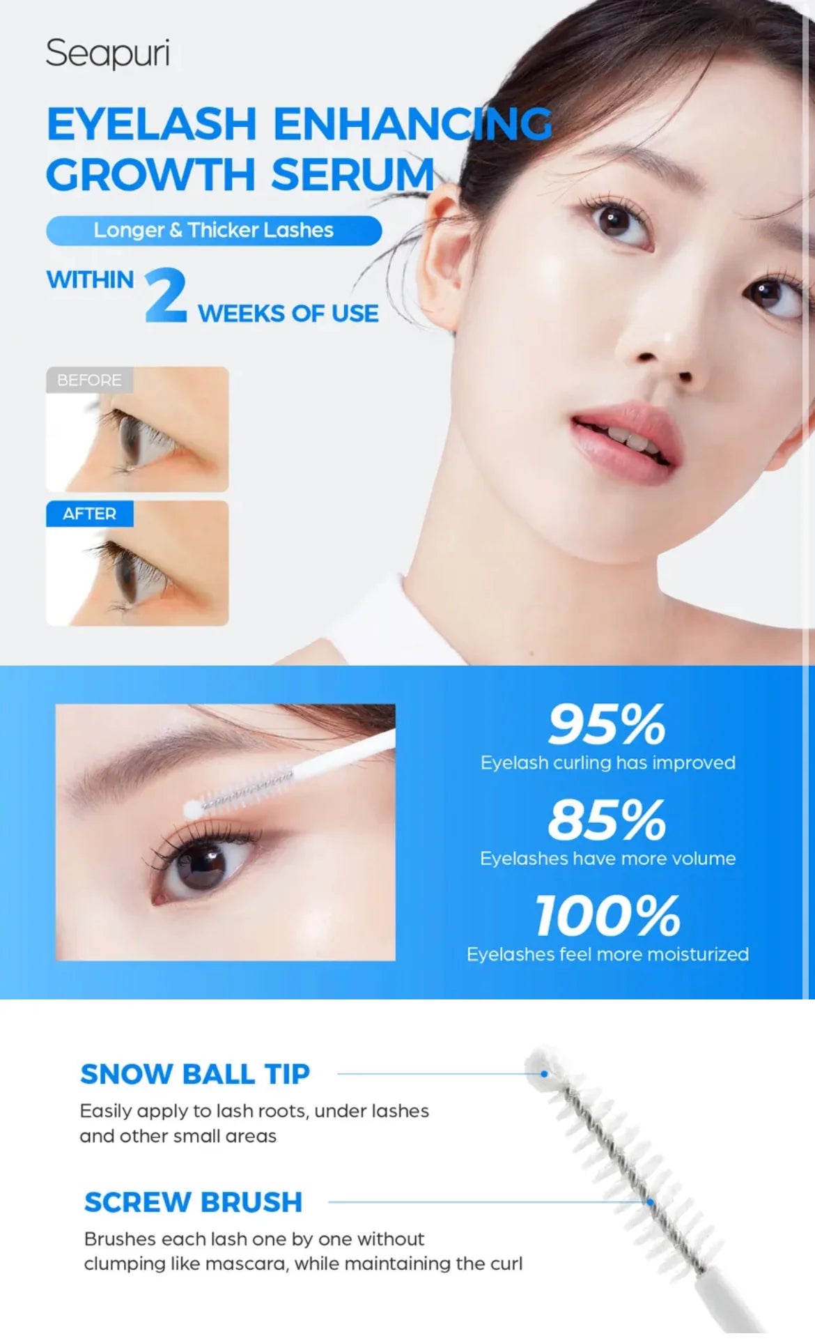 Seapuri eyelash enhancing serum