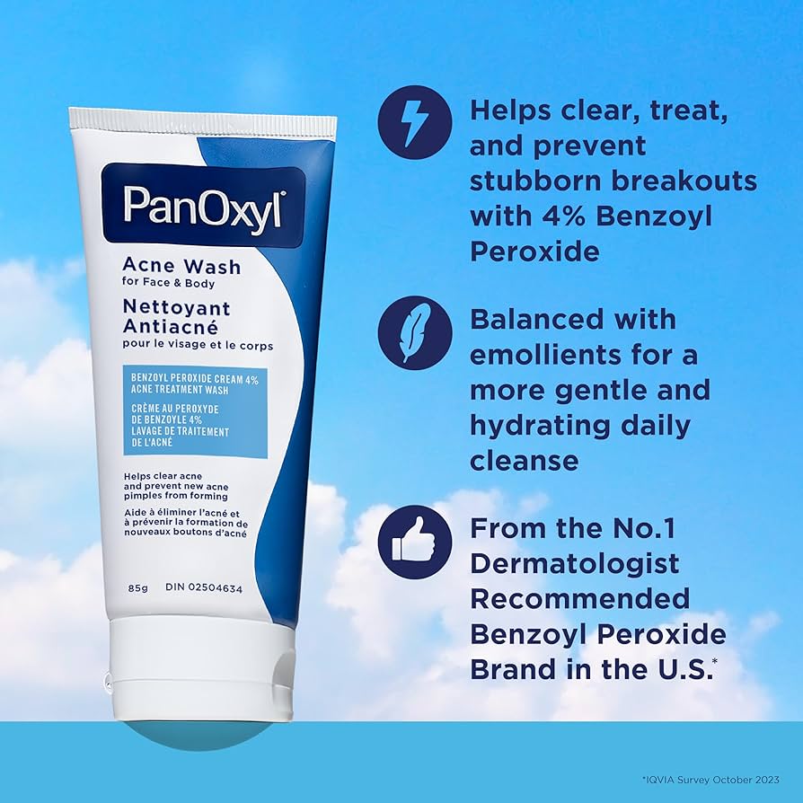 PanOxyl Acne Foaming Wash Benzoyl Peroxide 10% Maximum Strength Antimicrobial 156g