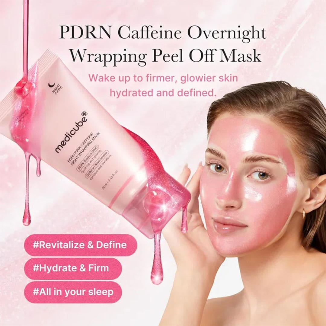 medicube pdrn caffeine overnight wrapping peel off facial mask